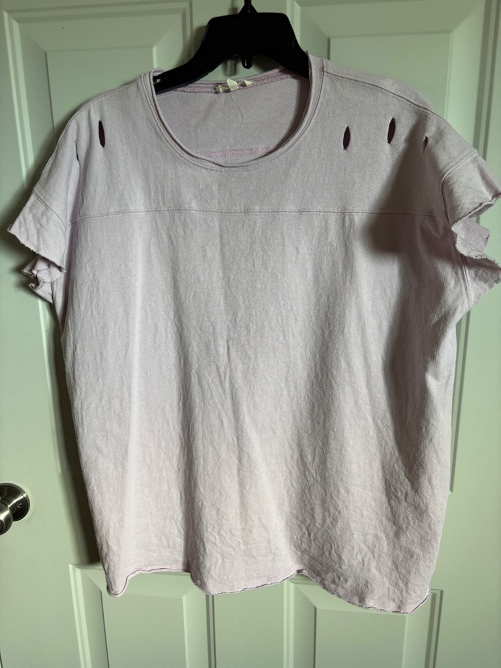 easel Pale Pink Short Sleeve Distressed Tee